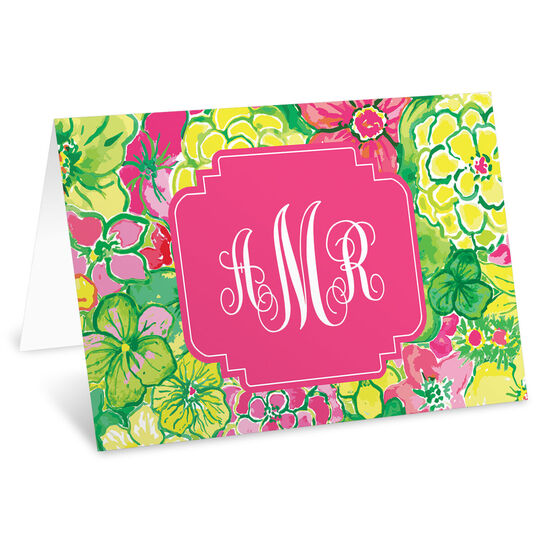 Bouquet de Fleurs Monogram Folded Gift Enclosures